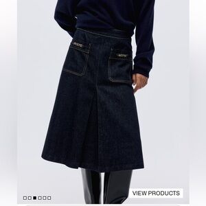 H&M Dark Denim A-Line Skirt